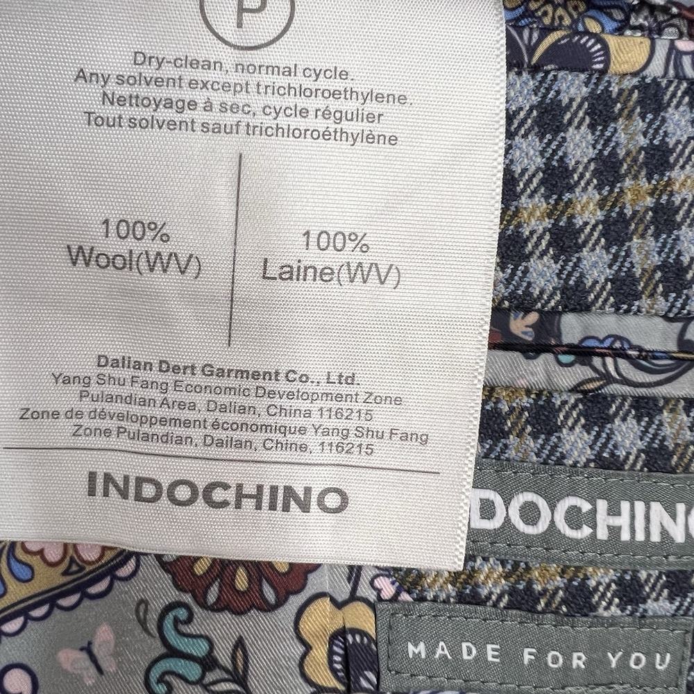 Indochino Custom Blazer Sport Coat Mens 46R Tailored Navy/Blue/yellow Soft‎ Knit - Picture 10 of 14